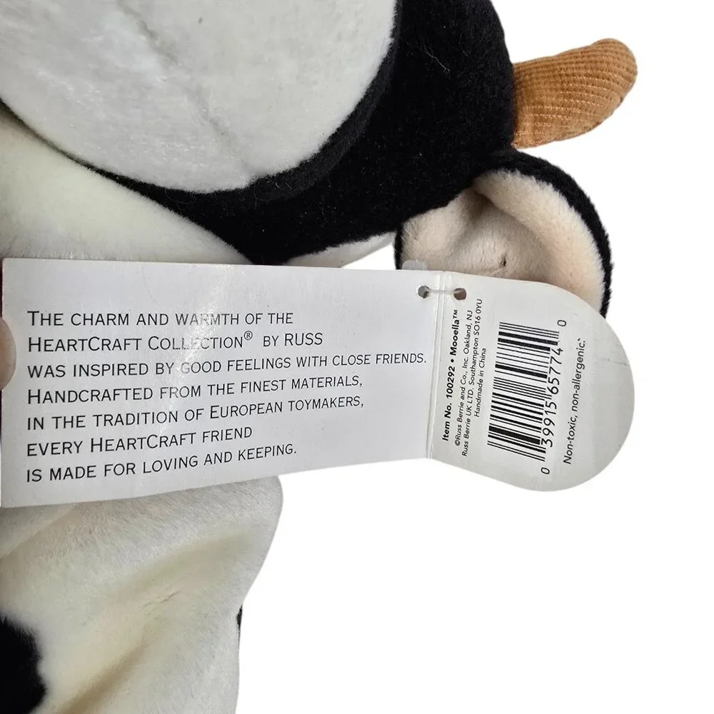 Russ Plush Cow Mooella Stuffed Animal Heartcraft Collection TAGS No 100292 15